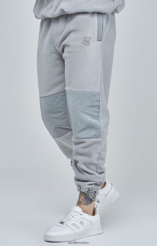 jogger con puños y paneles de polar gris vestir hombres SikSilk 8TT44N517