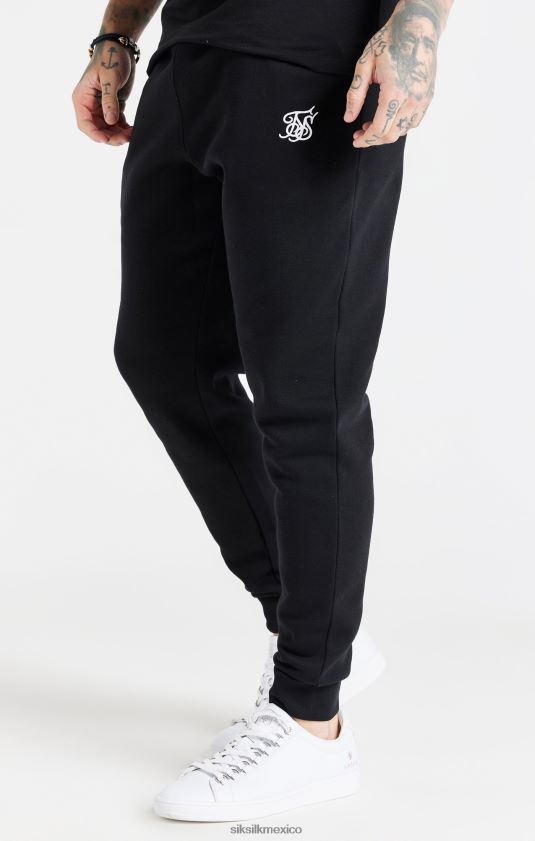 jogger negro esencial con puños vestir hombres SikSilk 8TT44N507