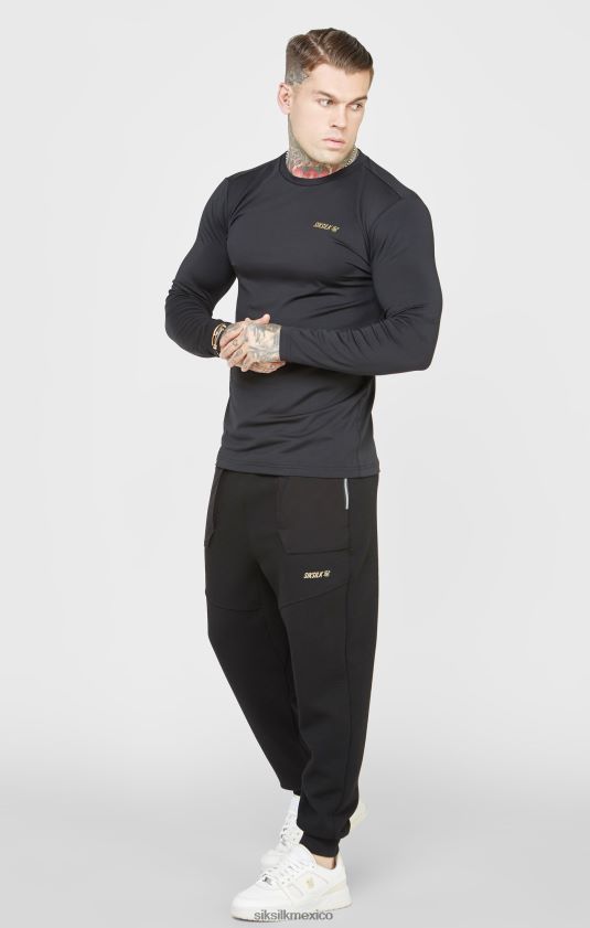 pantalon deportivo negro vestir hombres SikSilk 8TT44N520