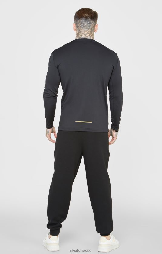 pantalon deportivo negro vestir hombres SikSilk 8TT44N520