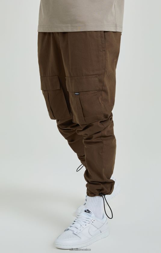 pantalones cargo marrones ripstop vestir hombres SikSilk 8TT44N514