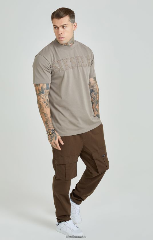 pantalones cargo marrones ripstop vestir hombres SikSilk 8TT44N514