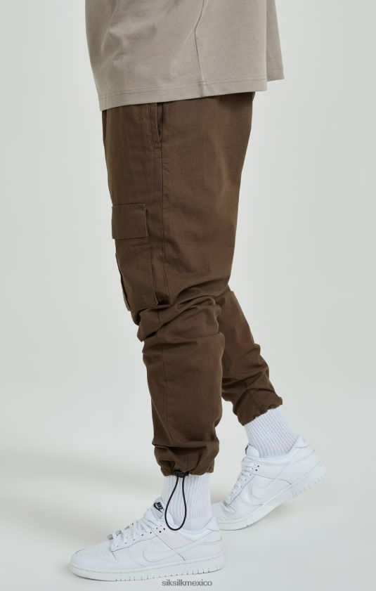 pantalones cargo marrones ripstop vestir hombres SikSilk 8TT44N514