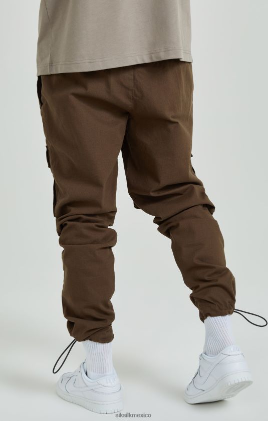 pantalones cargo marrones ripstop vestir hombres SikSilk 8TT44N514