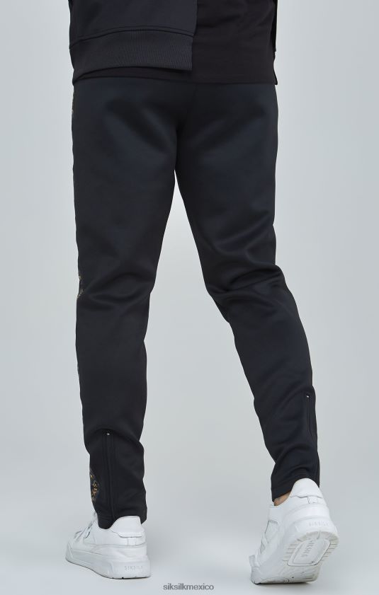 pantalones de chándal con cinta dorada negra vestir hombres SikSilk 8TT44N529
