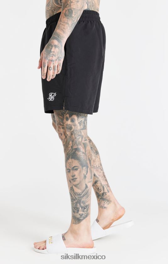 short de baño esencial negro vestir hombres SikSilk 8TT44N617