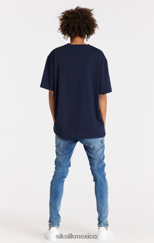 jeans ajustados desgastados azul claro vestir hombres SikSilk 8TT44N558