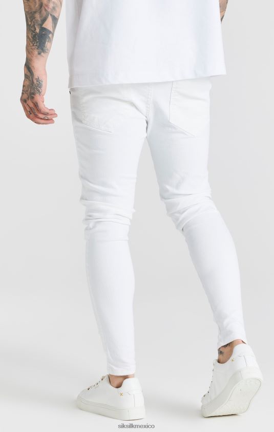 jeans ajustados desgastados esenciales blancos vestir hombres SikSilk 8TT44N553