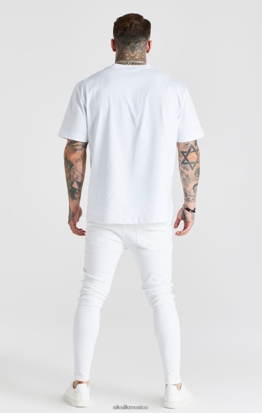 jeans ajustados desgastados esenciales blancos vestir hombres SikSilk 8TT44N553