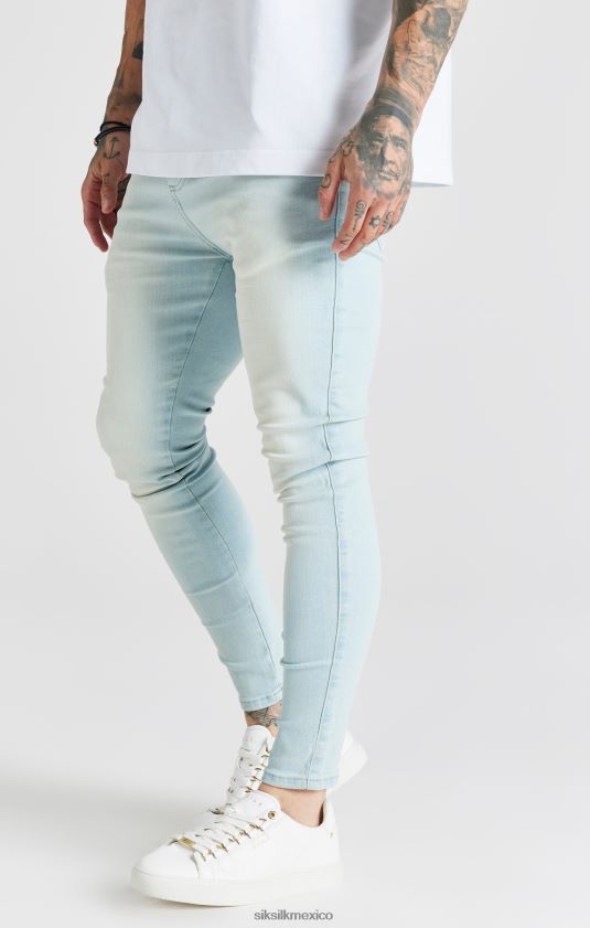 jeans ajustados esenciales azul claro vestir hombres SikSilk 8TT44N552