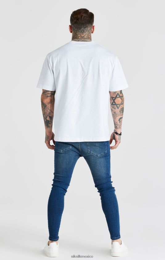 jeans ajustados esenciales lavados azules vestir hombres SikSilk 8TT44N556
