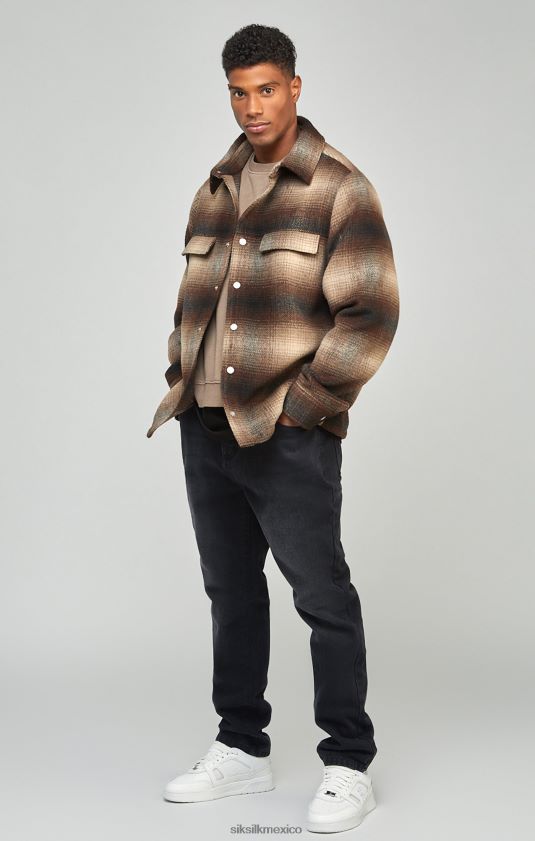 jeans negros de mezclilla de corte recto vestir hombres SikSilk 8TT44N560