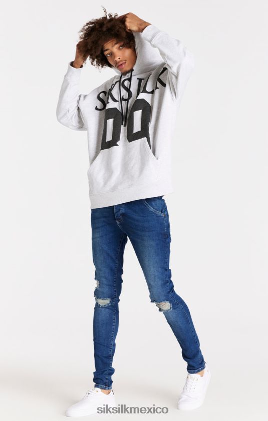 vaqueros azules desgastados y ajustados vestir hombres SikSilk 8TT44N563