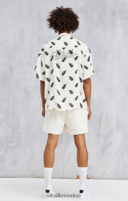 camisa extragrande con estampado crudo Space Jam vestir hombres SikSilk x 8TT44N463