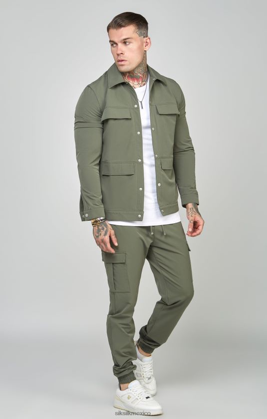 sobrecamisa utilitaria caqui vestir hombres SikSilk 8TT44N465