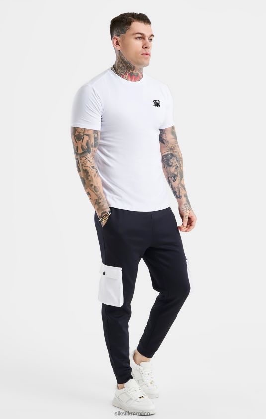 camiseta ajustada blanca esencial de manga corta vestir hombres SikSilk 8TT44N364