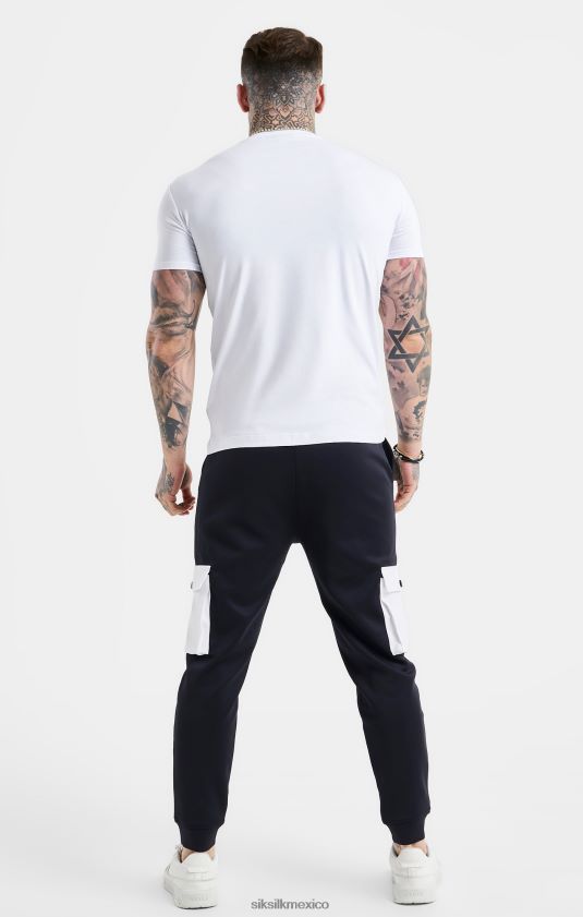 camiseta ajustada blanca esencial de manga corta vestir hombres SikSilk 8TT44N364