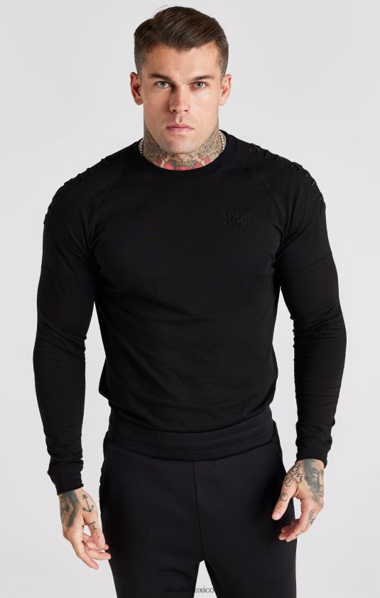 camiseta ajustada con panel negro vestir hombres SikSilk 8TT44N362