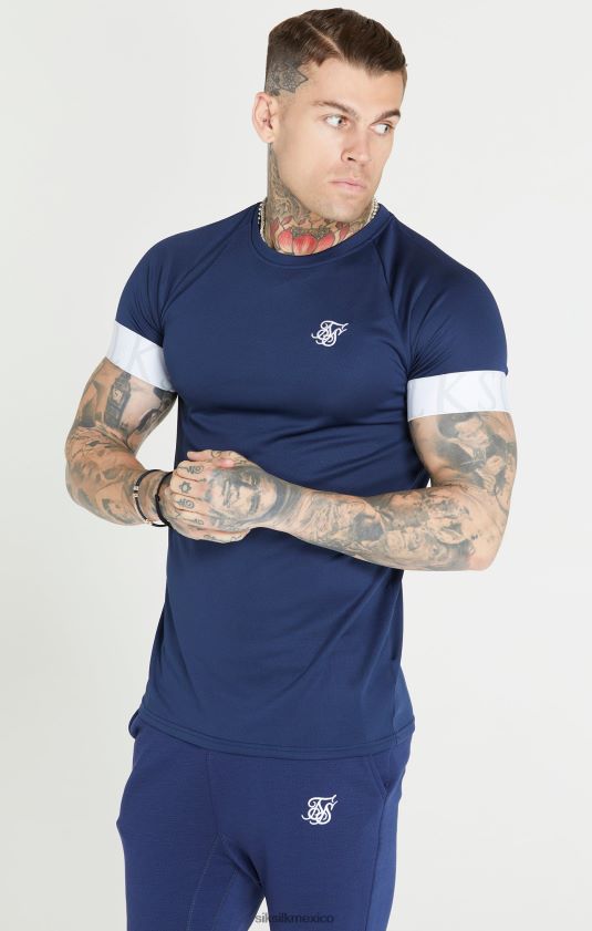 camiseta azul marino con puños elásticos vestir hombres SikSilk 8TT44N369