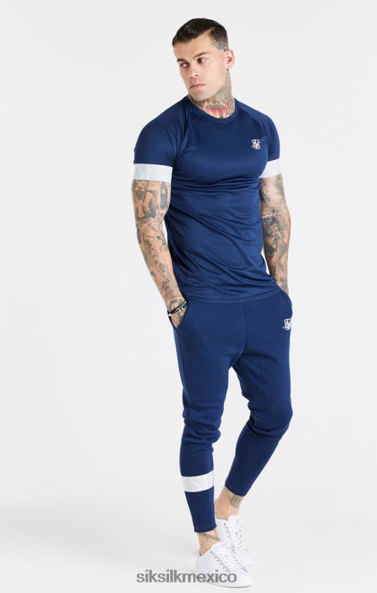 camiseta azul marino con puños elásticos vestir hombres SikSilk 8TT44N369