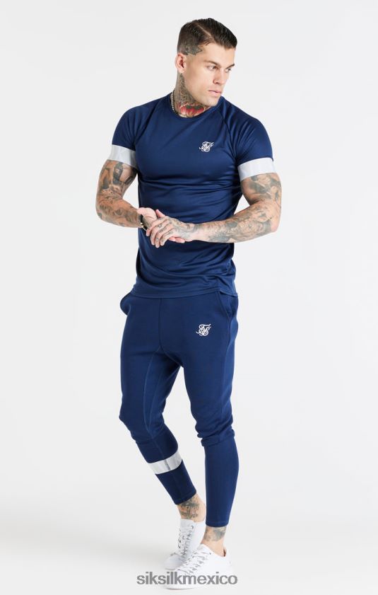 camiseta azul marino con puños elásticos vestir hombres SikSilk 8TT44N369
