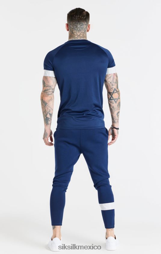 camiseta azul marino con puños elásticos vestir hombres SikSilk 8TT44N369