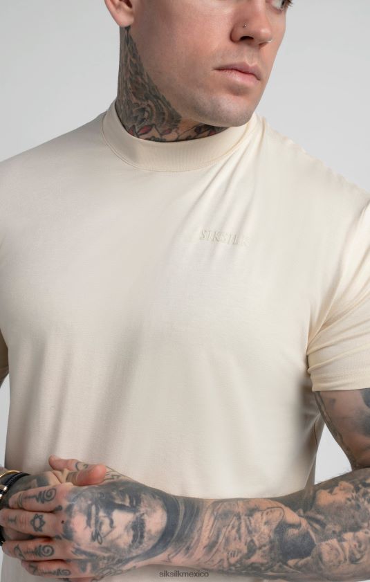camiseta beige con cuello alto vestir hombres SikSilk 8TT44N378