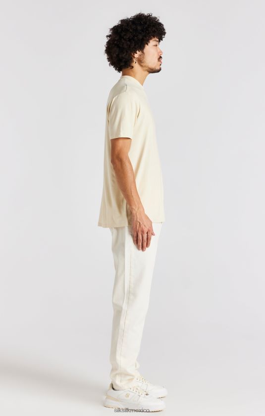 camiseta beige con cuello alto vestir hombres SikSilk 8TT44N378