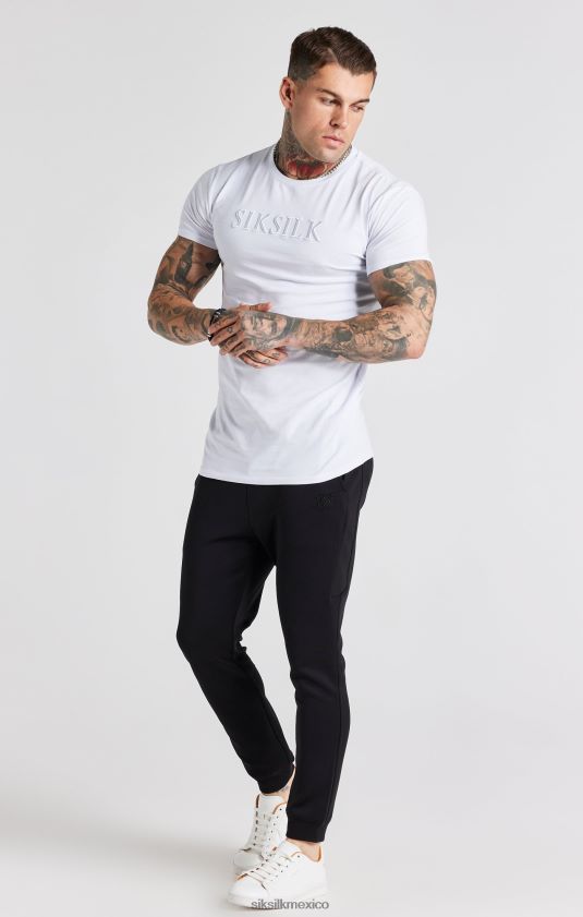 camiseta blanca ajustada con bordado vestir hombres SikSilk 8TT44N370