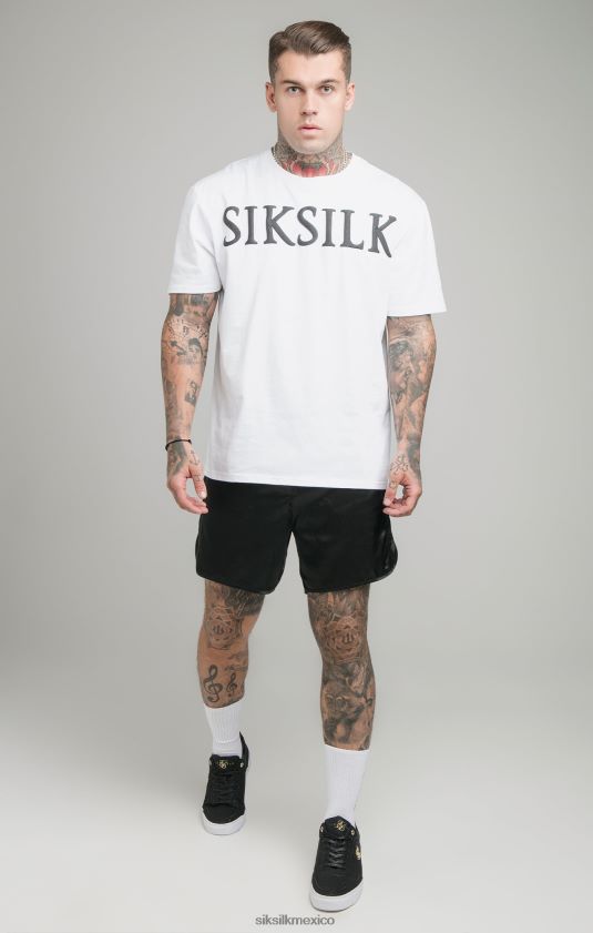 camiseta blanca holgada vestir hombres SikSilk 8TT44N406