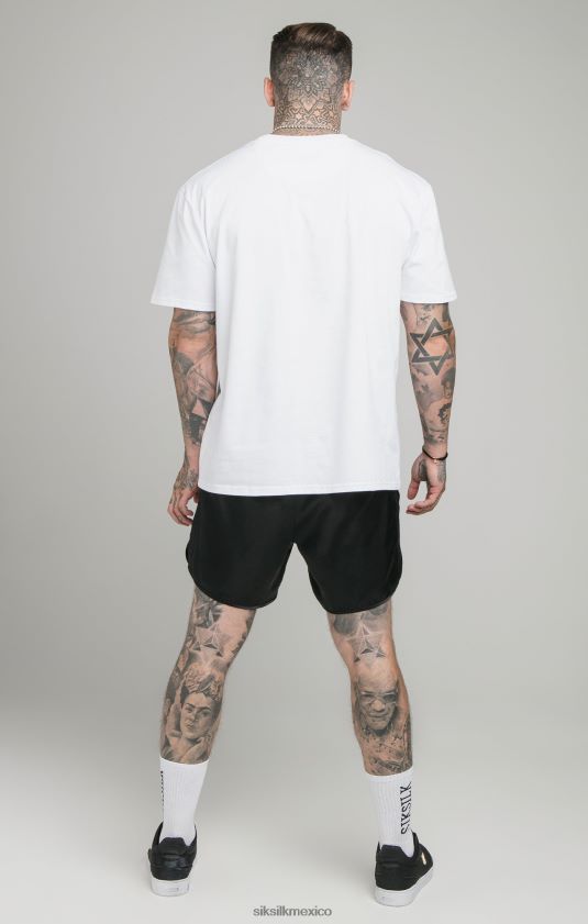 camiseta blanca holgada vestir hombres SikSilk 8TT44N406
