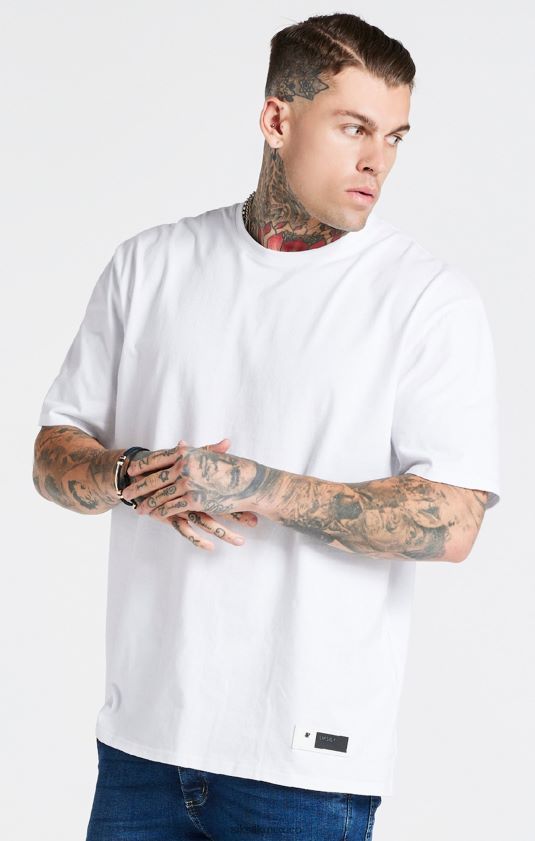 camiseta blanca oversize vestir hombres SikSilk 8TT44N410