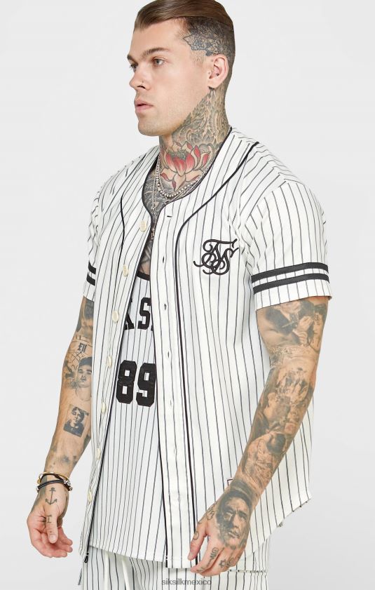 camiseta de beisbol color beige vestir hombres SikSilk 8TT44N391