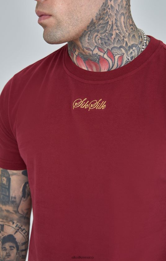 camiseta extragrande con logo en color burdeos vestir hombres SikSilk 8TT44N386