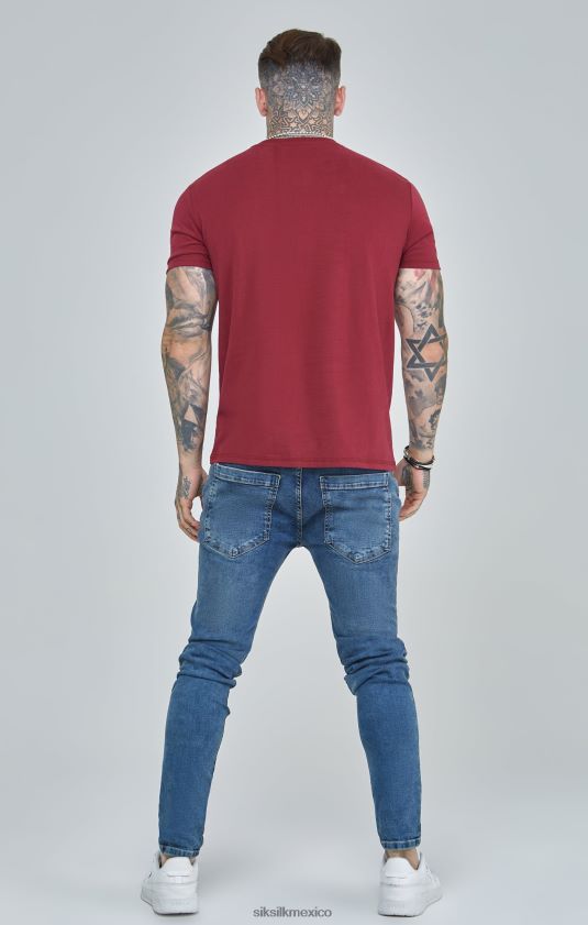 camiseta extragrande con logo en color burdeos vestir hombres SikSilk 8TT44N386