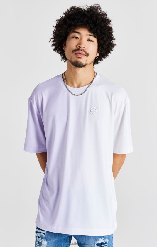 camiseta extragrande de manga corta con estampado morado vestir hombres SikSilk 8TT44N405