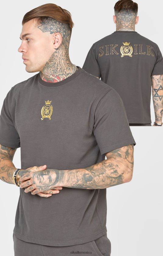 camiseta metalizada negra vestir hombres SikSilk 8TT44N375