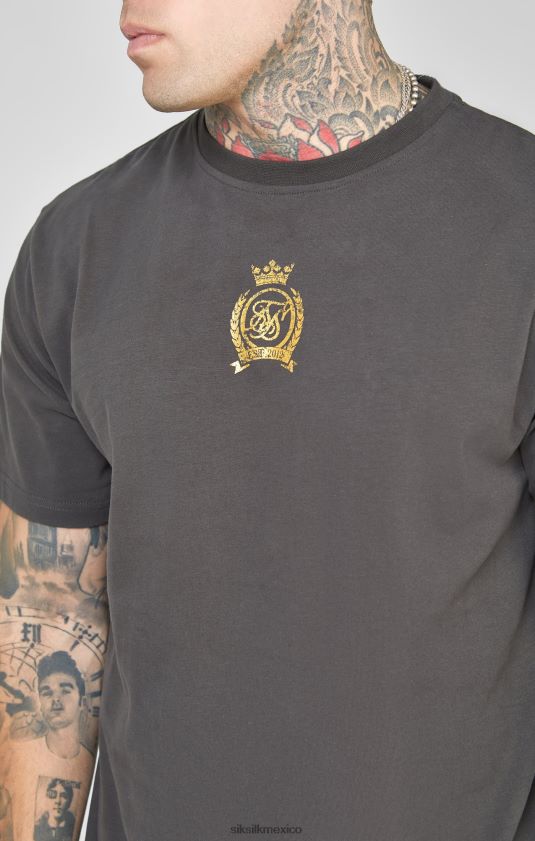 camiseta metalizada negra vestir hombres SikSilk 8TT44N375