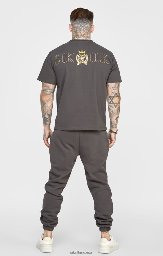 camiseta metalizada negra vestir hombres SikSilk 8TT44N375