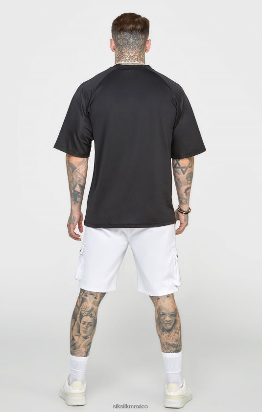camiseta negra oversize de manga corta vestir hombres SikSilk 8TT44N402