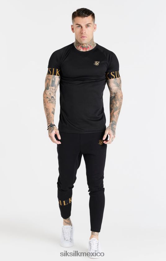 camiseta negra y dorada con puños elásticos vestir hombres SikSilk 8TT44N368