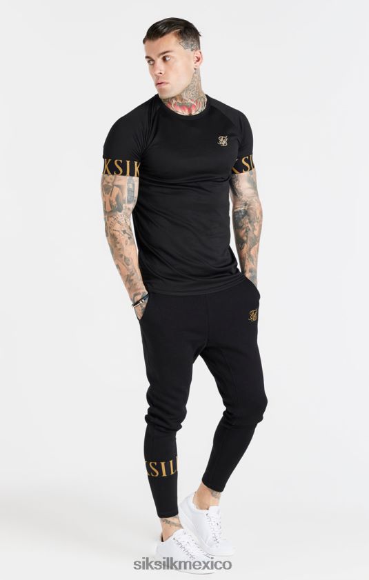 camiseta negra y dorada con puños elásticos vestir hombres SikSilk 8TT44N368