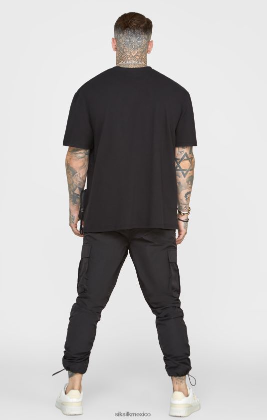 camiseta oversize con bolsillo negro vestir hombres SikSilk 8TT44N399
