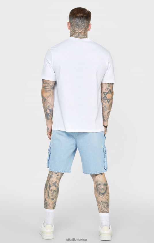 camiseta universitaria blanca extragrande vestir hombres SikSilk 8TT44N394