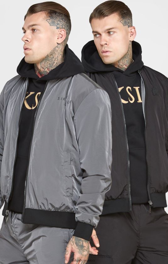 bombardero reversible negro vestir hombres SikSilk 8TT44N502