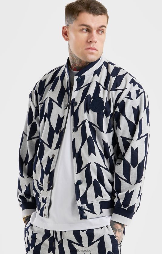 bomber con monograma azul marino de messi vestir hombres SikSilk x 8TT44N498