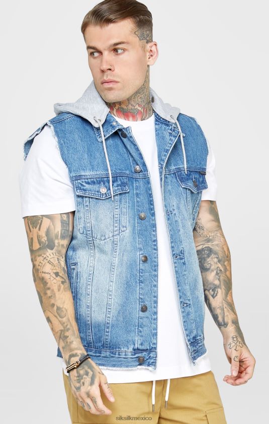 chaleco aclarado y vaquero vestir hombres SikSilk 8TT44N473