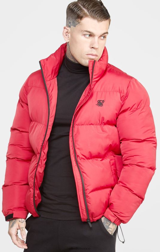chaqueta acolchada roja con logo en relieve vestir hombres SikSilk 8TT44N495