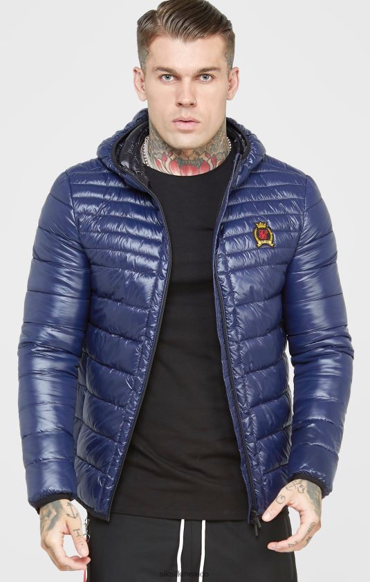 chaqueta azul plegable tipo burbuja vestir hombres SikSilk 8TT44N481