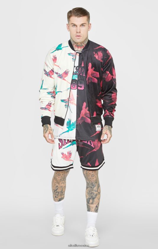 chaqueta bomber con estampado crudo vestir hombres SikSilk 8TT44N469